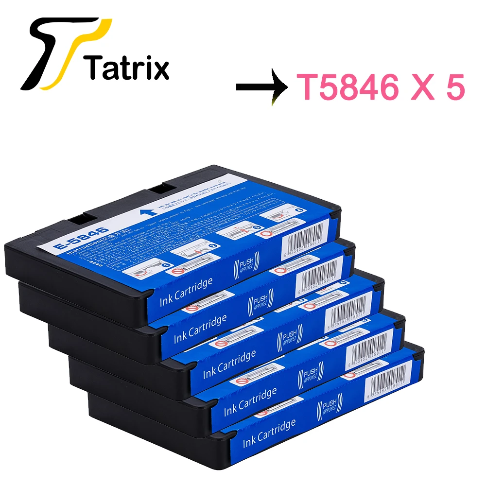 5 шт. чернильный картридж для T5846 совместимый с Epson PictureMate 200 240 260 280 290 PM 225 300|ink