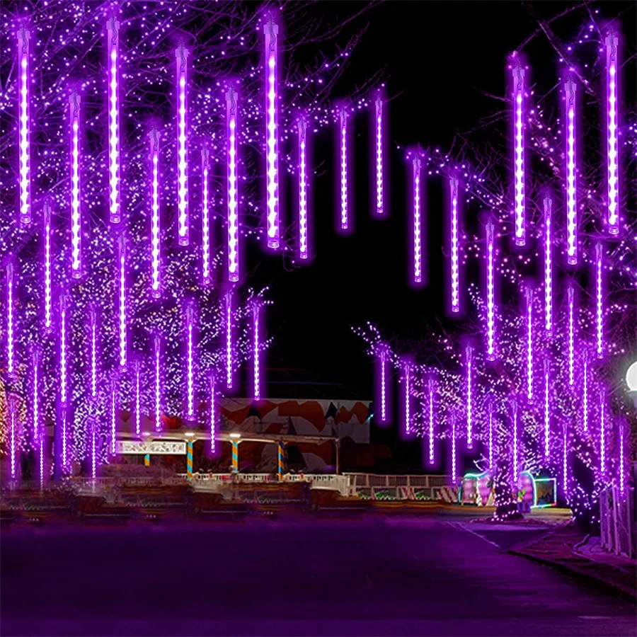

Outdoor Christmas Meteor Shower Rain Light 50CM 384 LED Connectable Falling Rain Lights For Bushes Tree Holiday Party Decor