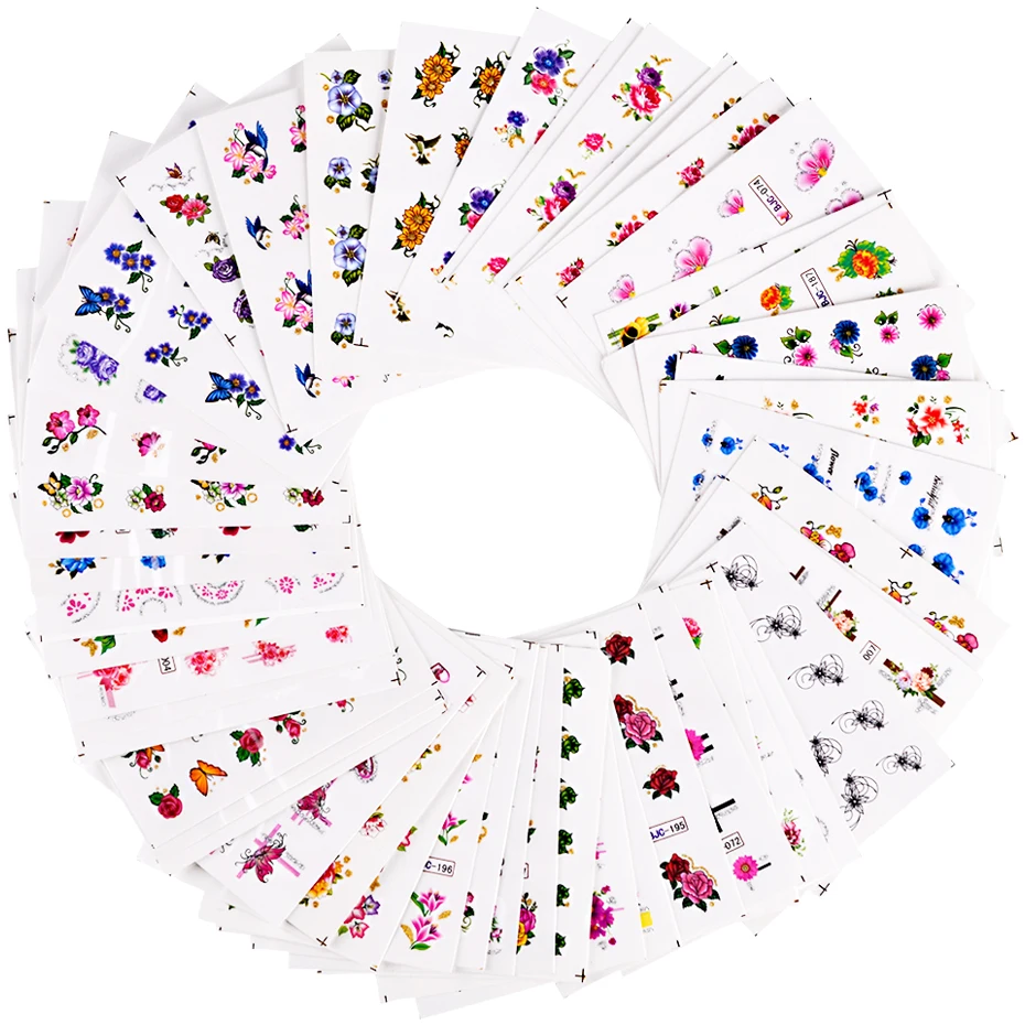 55 шт./компл. смешанный цветочный дизайн слайдер для переноса воды обертывание