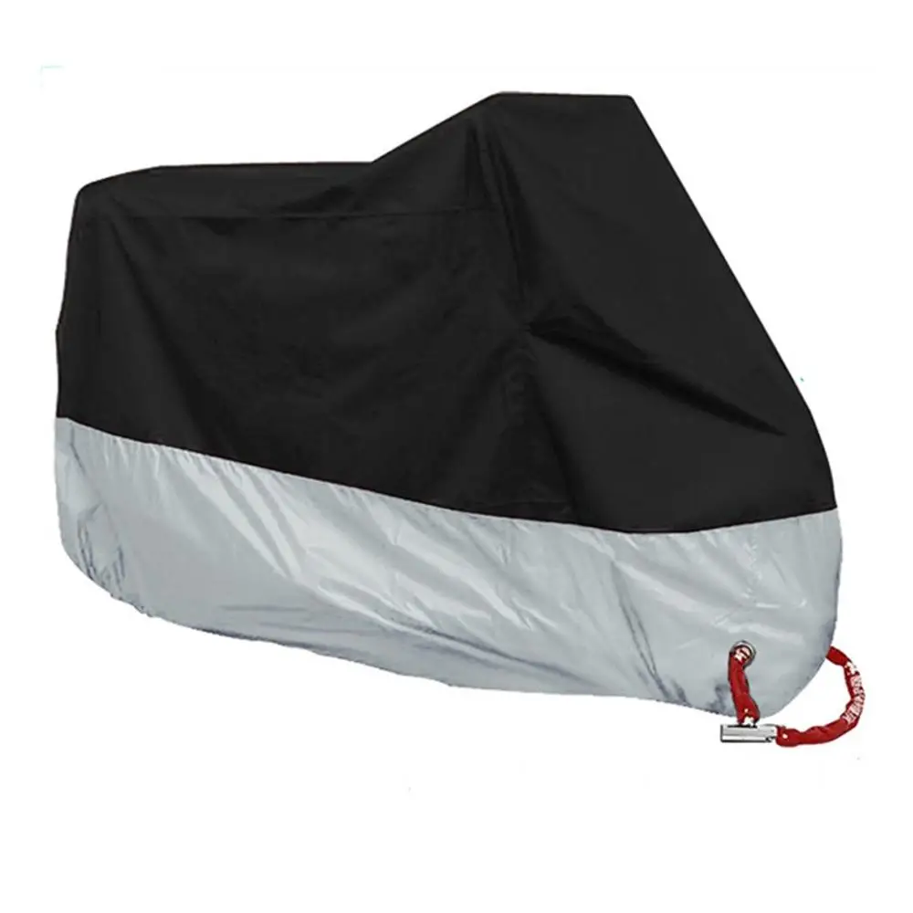 Black Silver Чехол для мотоцикла защитный Крытый 190T Защита от солнца непромокаемые пыленепроницаемый мотоцикл Дождевик - Цвет: Black Silver