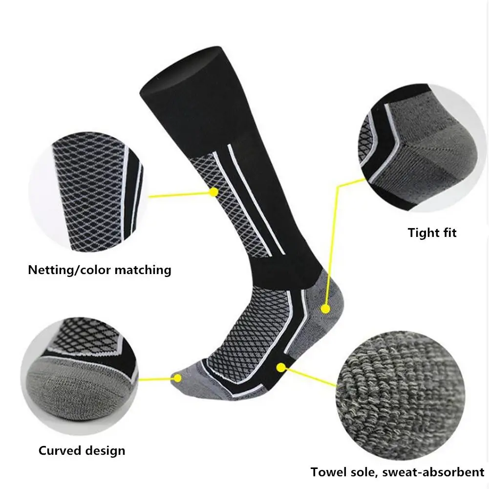 HiMISS/1 пара лыжных носков унисекс зимние теплые длинные Лыжные носки для ходьбы