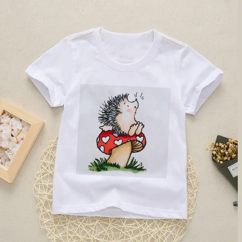 Модная детская футболка унисекс Милая коала с ежиком для девочек дизайнерская