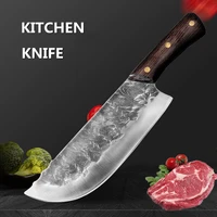 7 7inch kitchen knife handmade forged sharp butcher knife chinese multipurpose cleaver cutting vegetables meat fruit chef knife