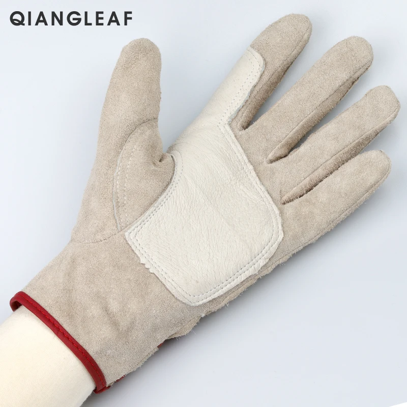 QIANGLEAF натуральная кожа мужские промышленные защитные перчатки для ремонта
