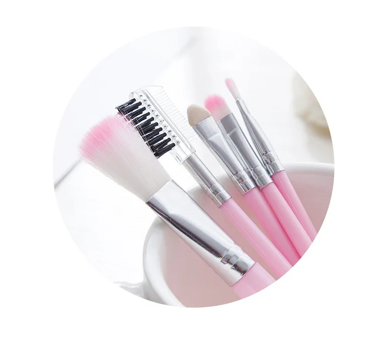 Портативный 5 шт./компл. набор кистей для макияжа глаз тени век подводка Румяна