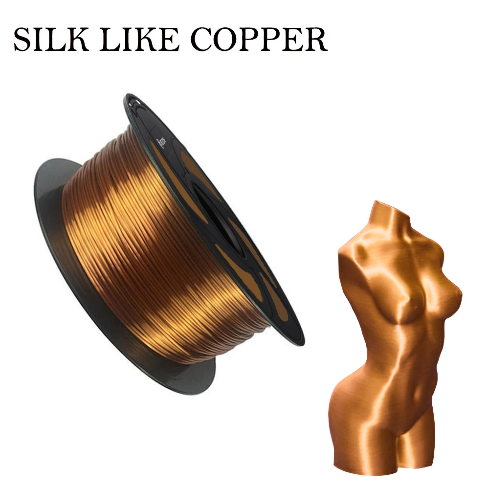 New-Silk-Like-Copper Нить для 3d принтера CREOZONE 1,75 мм 1 кг PLA ABS Нейлон Дерево TPU PETG Carbon ASA PP PC 3D пластиковая печатная нить из России - Цвет: New-Silk-Like-Copper