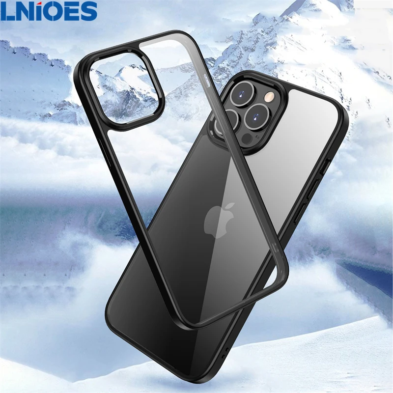 

Чехол LNIOES для iPhone 13 12, Чехол 12 13 Pro Mini, Простой Прозрачный ударопрочный чехол из ТПУ и поликарбоната для iPhone 12, 13 Pro Max, чехол