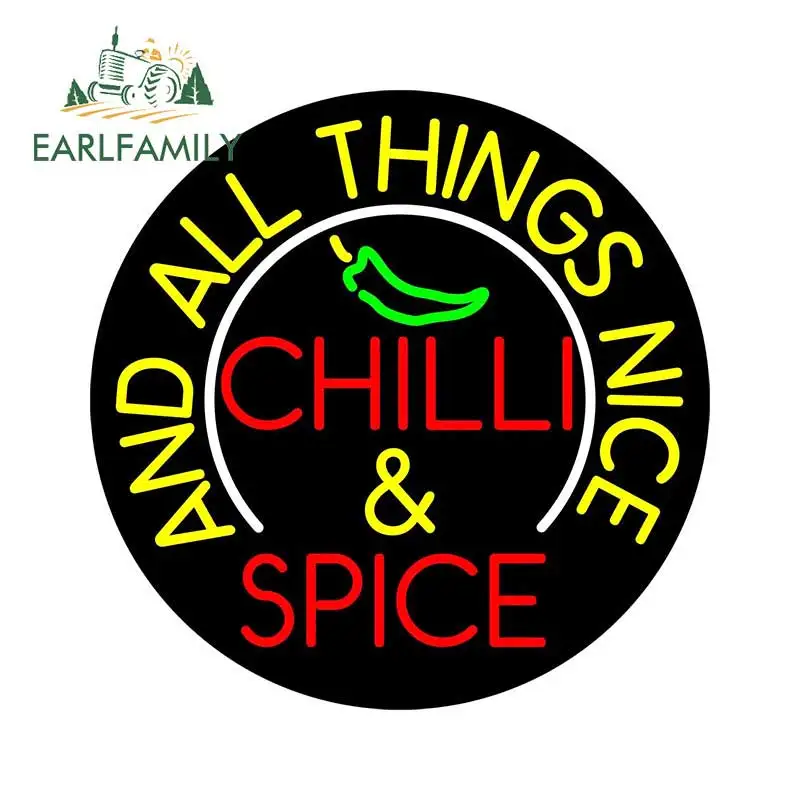 EARLFAMILY 13 см x для Chilli And Spice Circle неоновая вывеска автомобильная наклейка на заднее