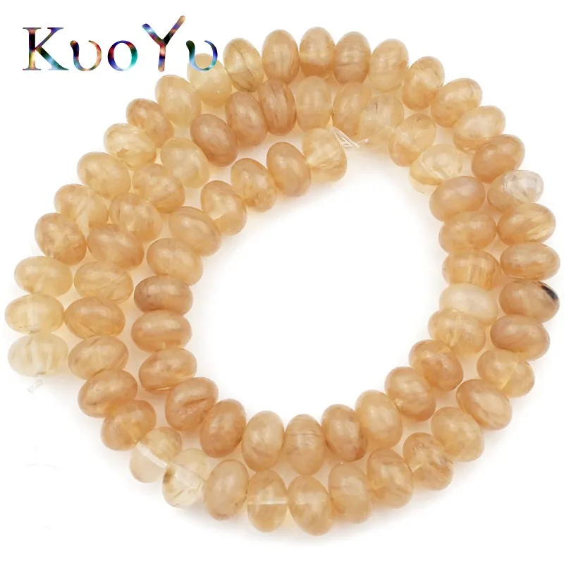 Бусины из кварца желтого цитрина круглые бусины разделители для изготовления