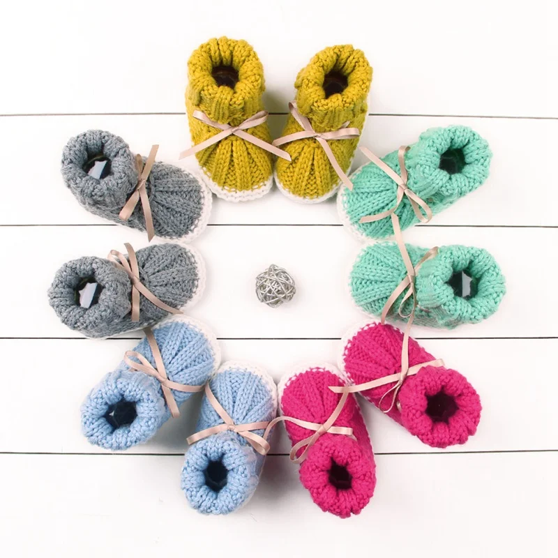 

Autumn Winter Cute Baby First Walkers Baby Shoes Kids Newborn Toddler Warm Knitting Boots