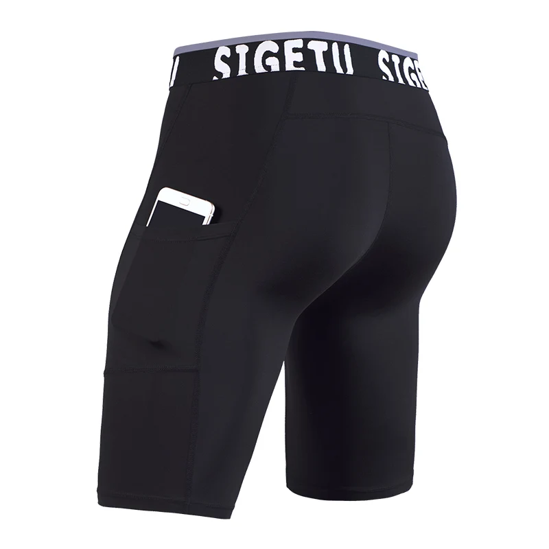 Быстросохнущие мужские компрессионные тренировочные шорты с карманами