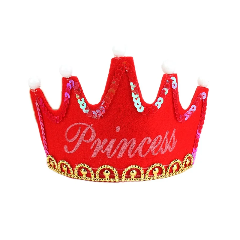 H Детские День рождения светодиодная корона шляпа игрушки King принцессы вечерние фон с изображением торта для игрушка вечерние украшения/ - Цвет: H