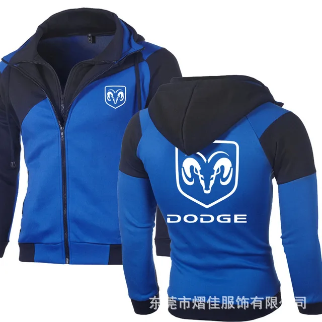 

Men's Fashion for DODGE Casual Sweatshirt Sportswear Casual Jacket Coat Hip Hop Double Zipper Cotton Hoodie Cardigan j