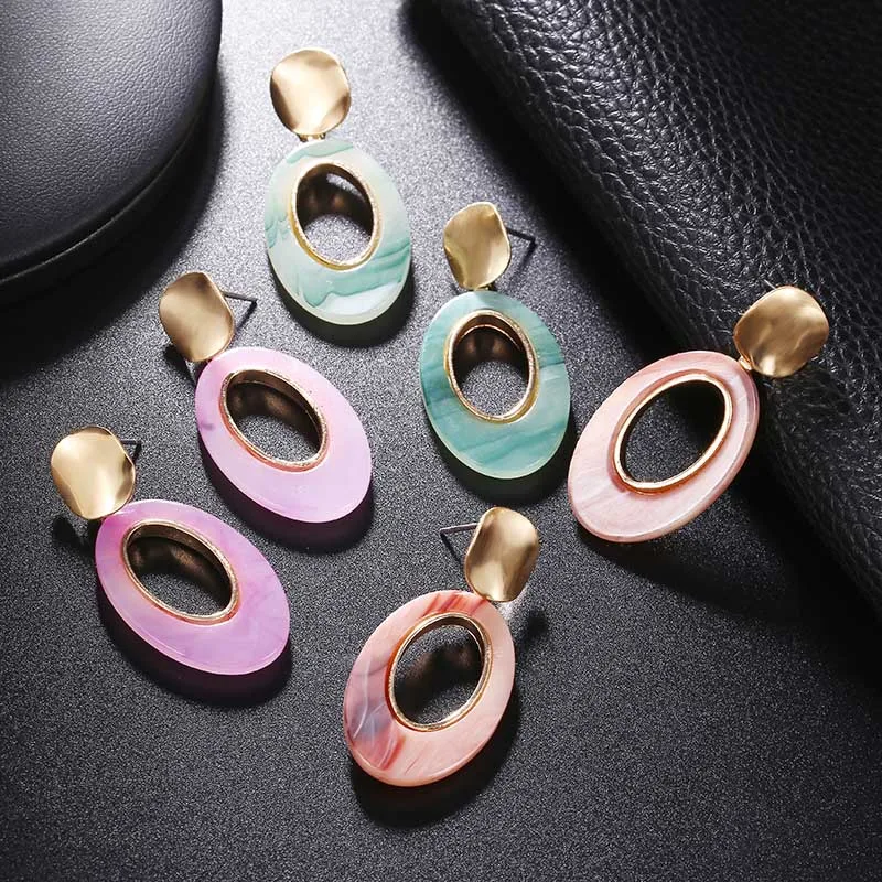 Модные Зеленые Белые акриловые Висячие серьги для женщин макси висячие подарок