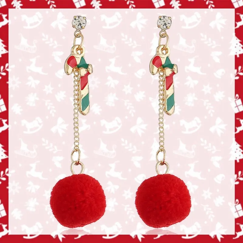 Рождественские серьги в виде шапки снеговика шарика женские модные ювелирные