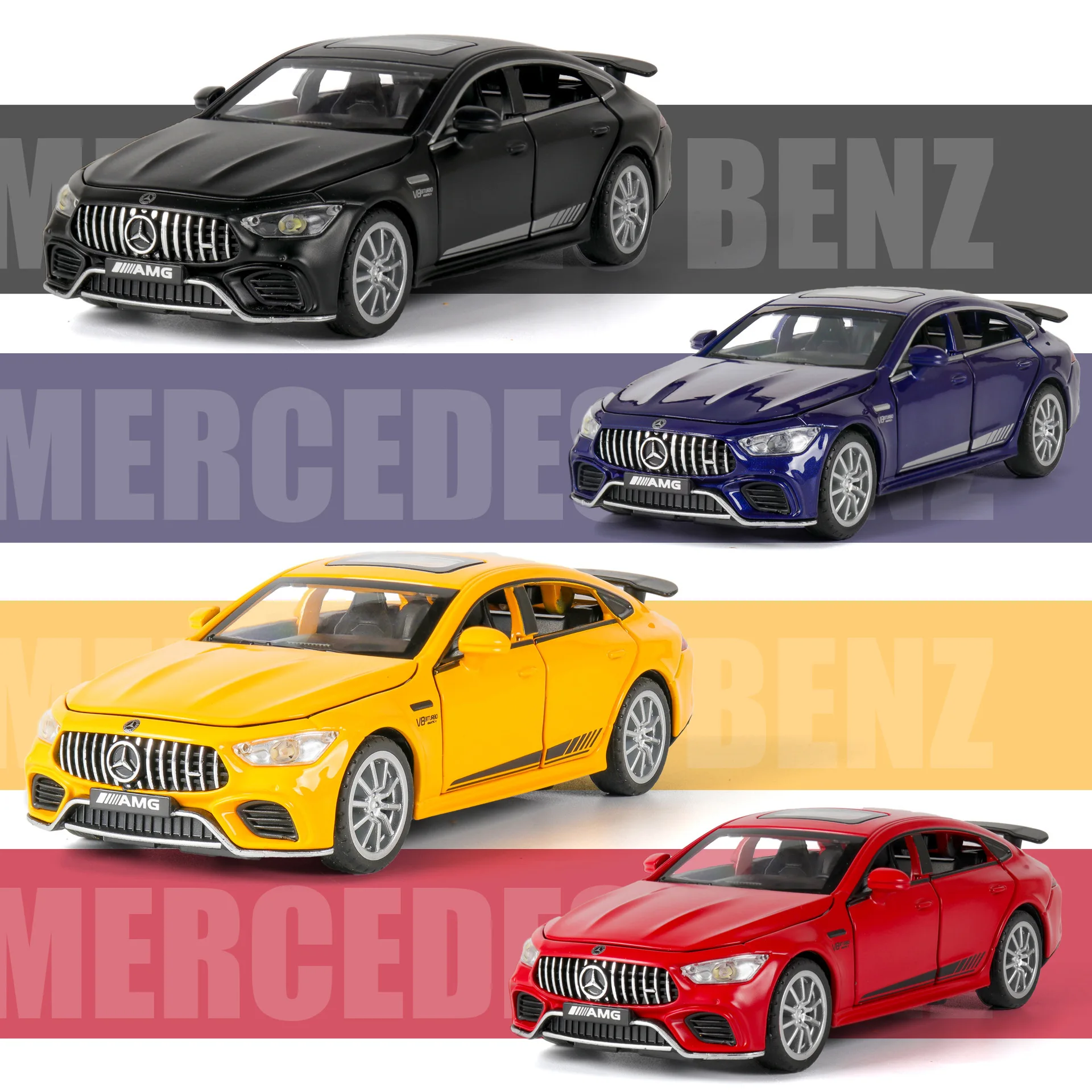Литая модель автомобиля 1:32 из сплава миниатюрная Mercedes Benz GT3 AMG металлический