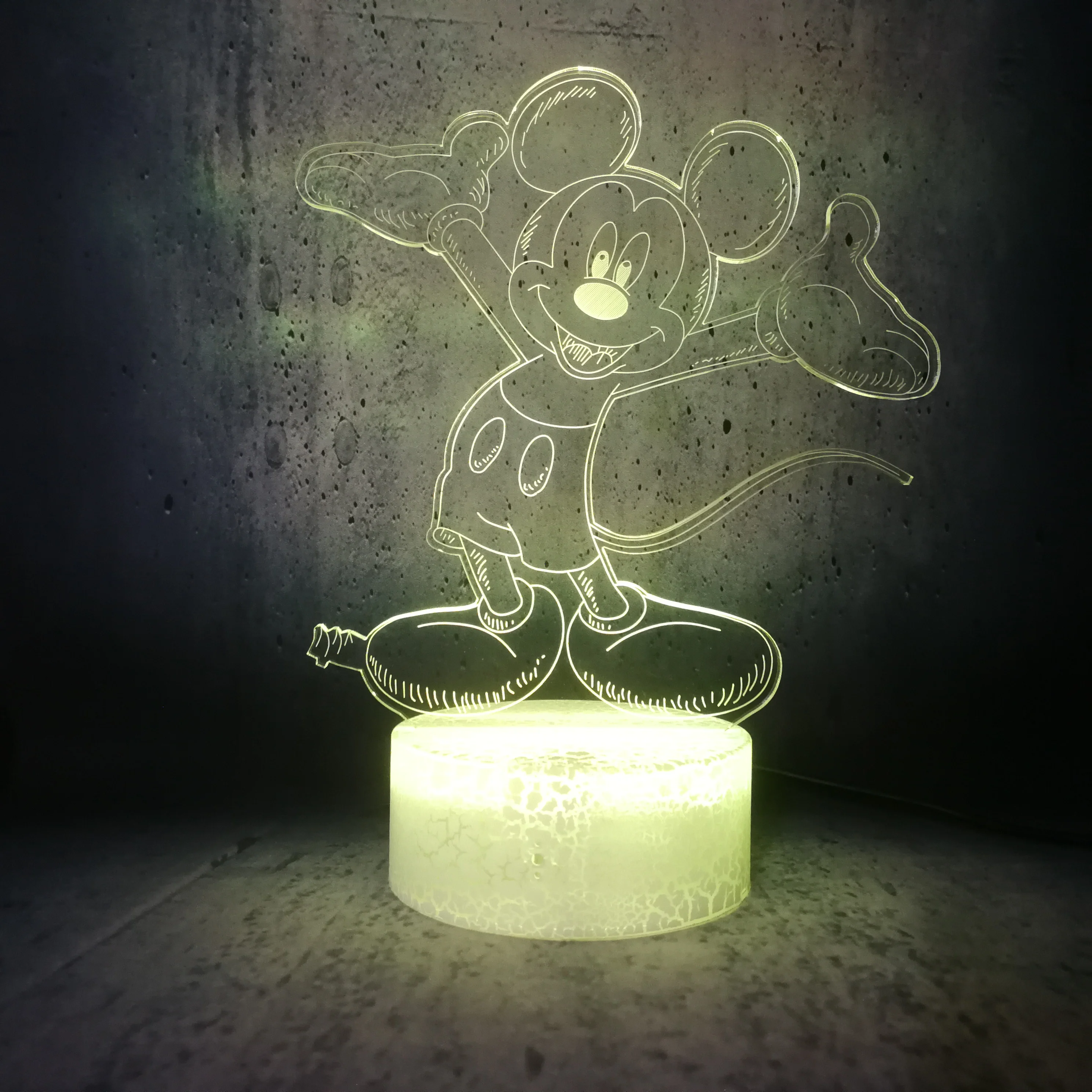 3D LED Микки волна руки улыбка лицо USB ночник Рождественский подарок стол