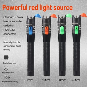 1102030 мВт FTTH волоконно-оптический тестер Тип ручки красный лазер оптический волоконный светильник Визуальный дефектоскоп тестер оптического кабеля 1-30 мВт