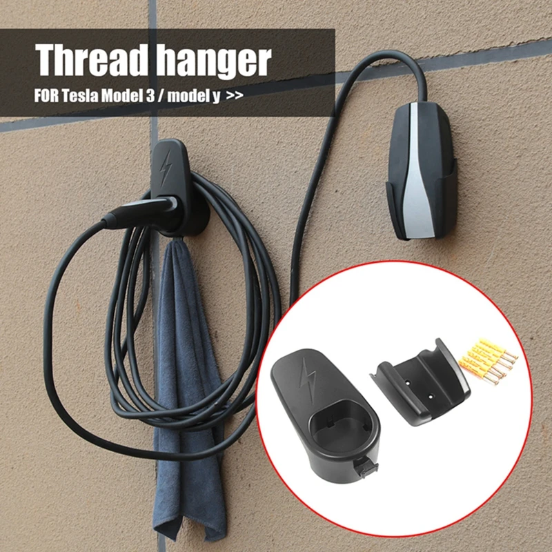 

For Tesla Model 3 Y Car Charging Cable Organizer Wall Mount Connector Holder with Chassis Bracket Charger Holder Accessories