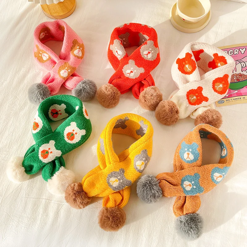 

Детский Теплый вязаный шарф в горошек, для девочек и мальчиков