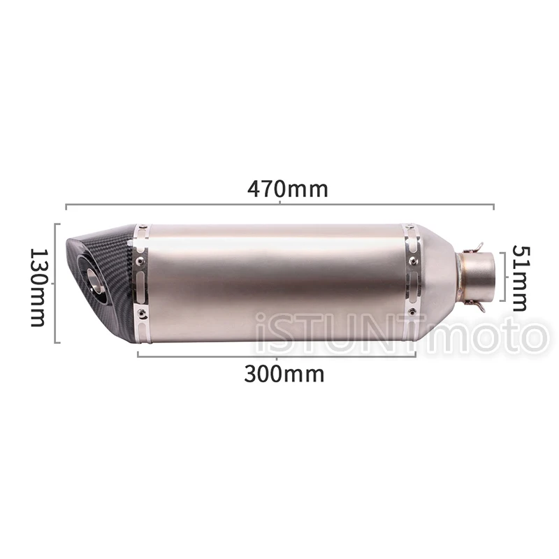 Akrapovic, 470 мм, 570 мм, универсальный, мотоциклетный, выхлопная, Модифицированная, глушитель, труба с DB killer для sx125 gsr 600 tmax 530 z1000