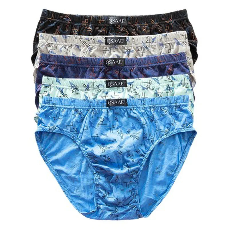 

5PCS Men Underwear Men's Briefs Cotton Underwear Breathable U-convex Solid Panty Male Underpants Sexy Men Briefs Plus Size XXXL