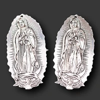 1pcs extra large one side virgin mary pendants lady guadalupe charmsrreligious necklace charms diy metal jewelry making a334
