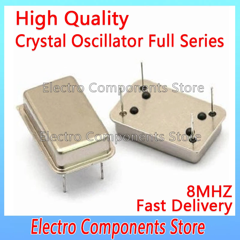 

2PCS Crystal Oscillator Throught Hole Active Crystal OSC DIP-4 Rectangular Clock Vibration Full Size 8.000M 8.000MHZ 8MHz 8 MHZ