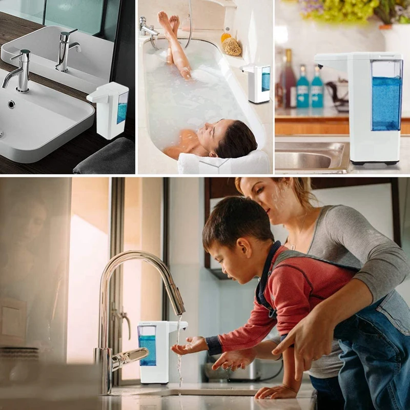 

Automatic Liquid Hand Soap Dispenser - 500Ml Pressless Countertop Soap Dispenser Sensor Bottle for Home Bathroom