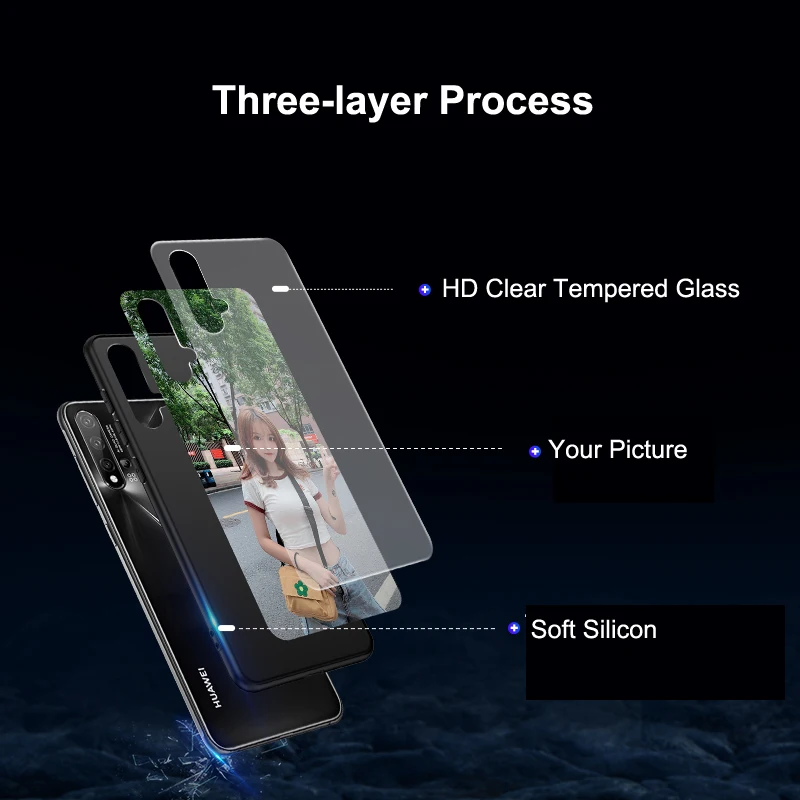 DIY Tempered Glass Case for Samsung Galaxy S20 Ultra Note 10 Lite S10 Plus A71 A51 A30 A50 A70 M30S Custom Photo Cover |
