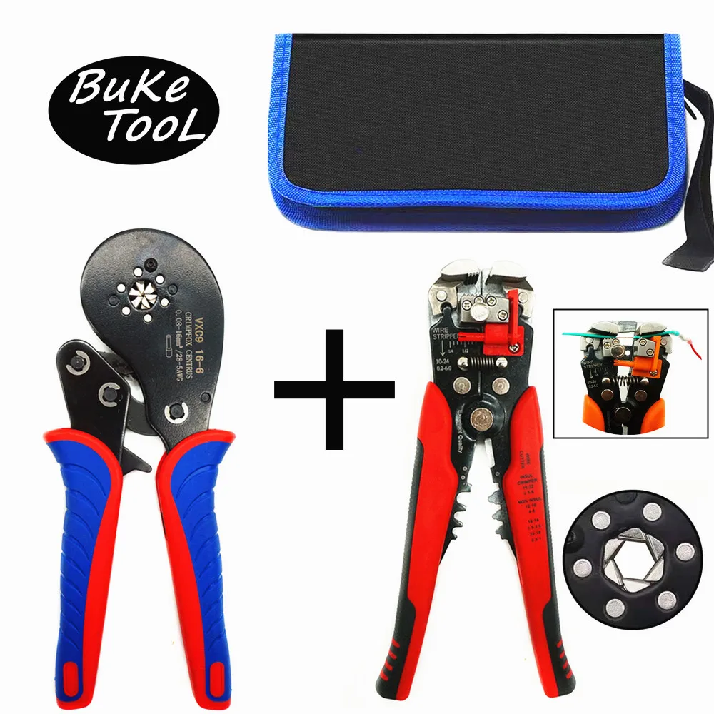 

Hand Tool for Electrical Self-Adjustable Ratchet Plier With 0.08-16mmTubular Terminal Crimping Tools With1200pcs/Box Terminals