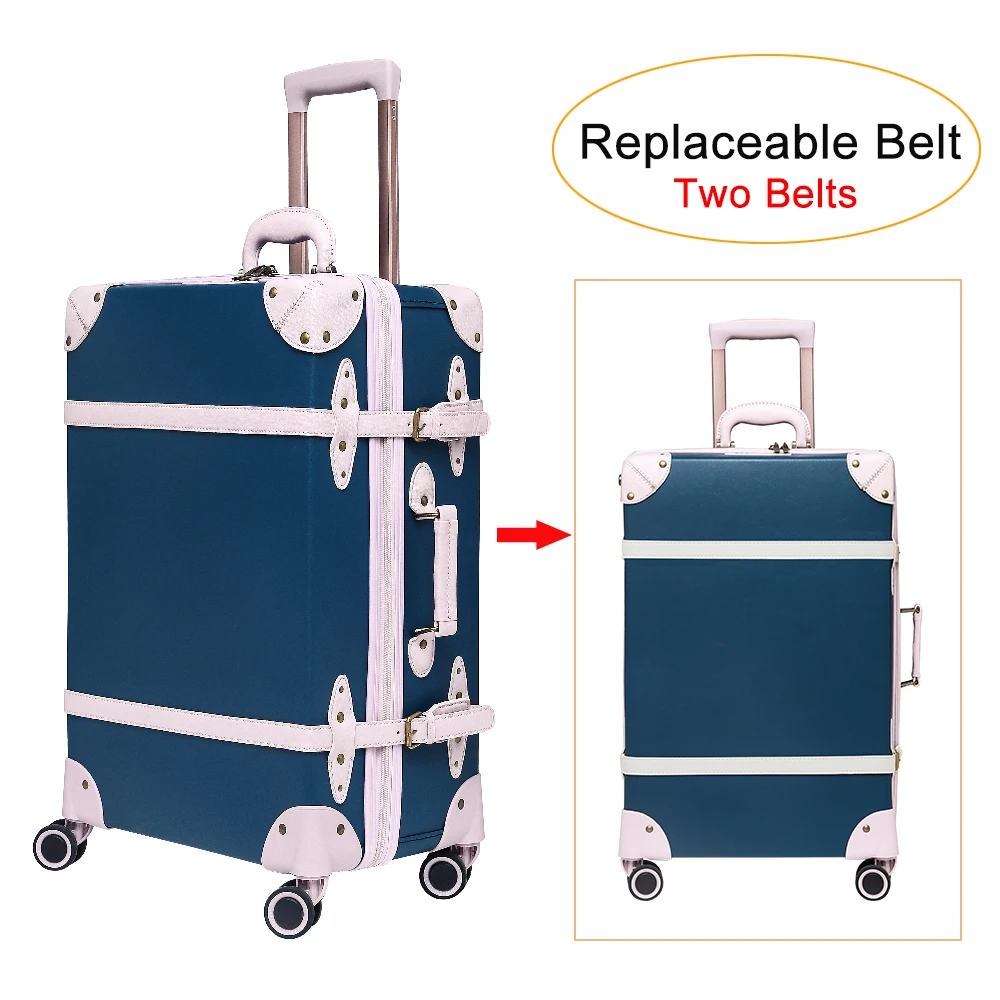 Винтажный багаж набор носить на милый чемодан с прокатки Спиннер колеса TSA