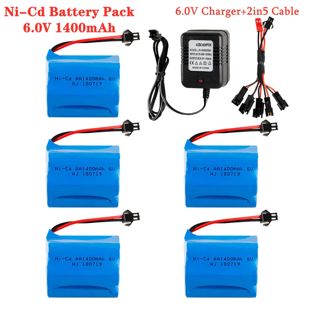 

6V 1400mah Ni-CD Rechargeable Battery For Rc toys Cars Tanks Trains Robots Boats Guns Batteries Part AA NiCD 6v 1400mAh Battery