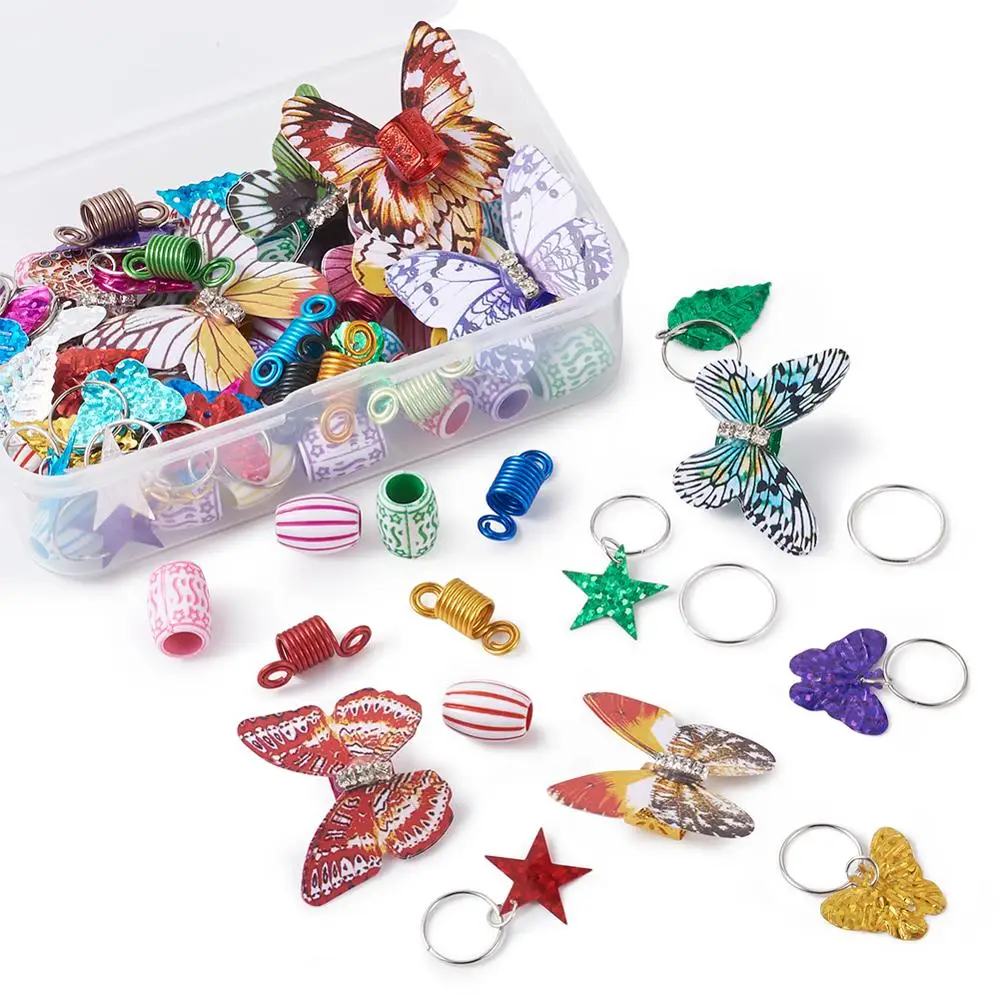 Набор аксессуаров для волос сделай сам комплект из бусин катушки манжет бабочки