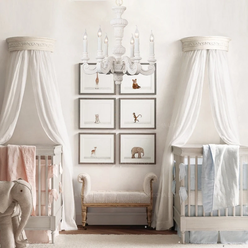 Римский столб люстры деревянные резные подвесные светильники итальянская