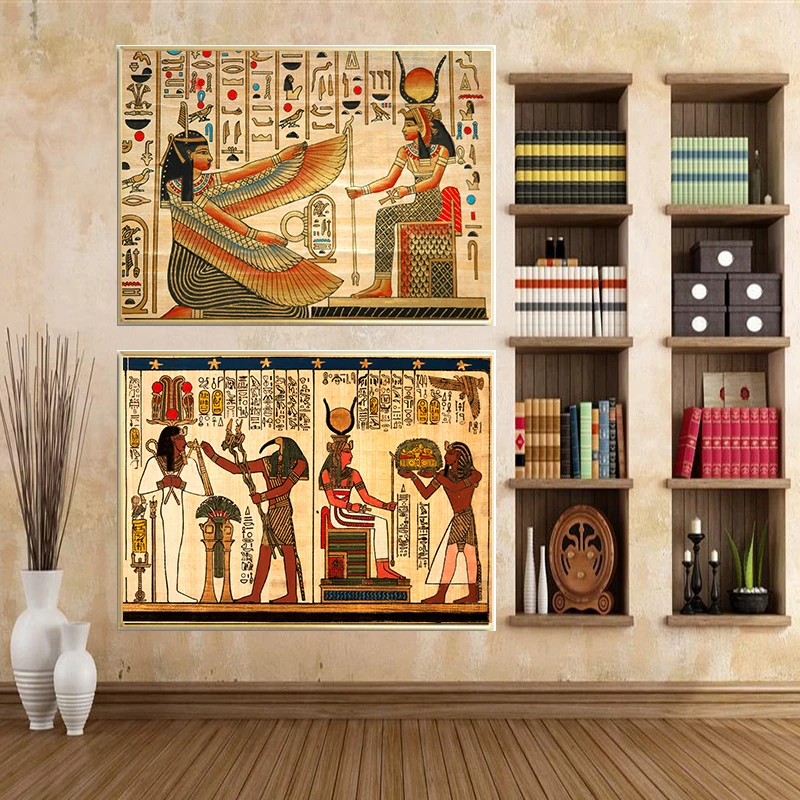 Ретро-классика с элементами египетской древней истории плакаты и принты