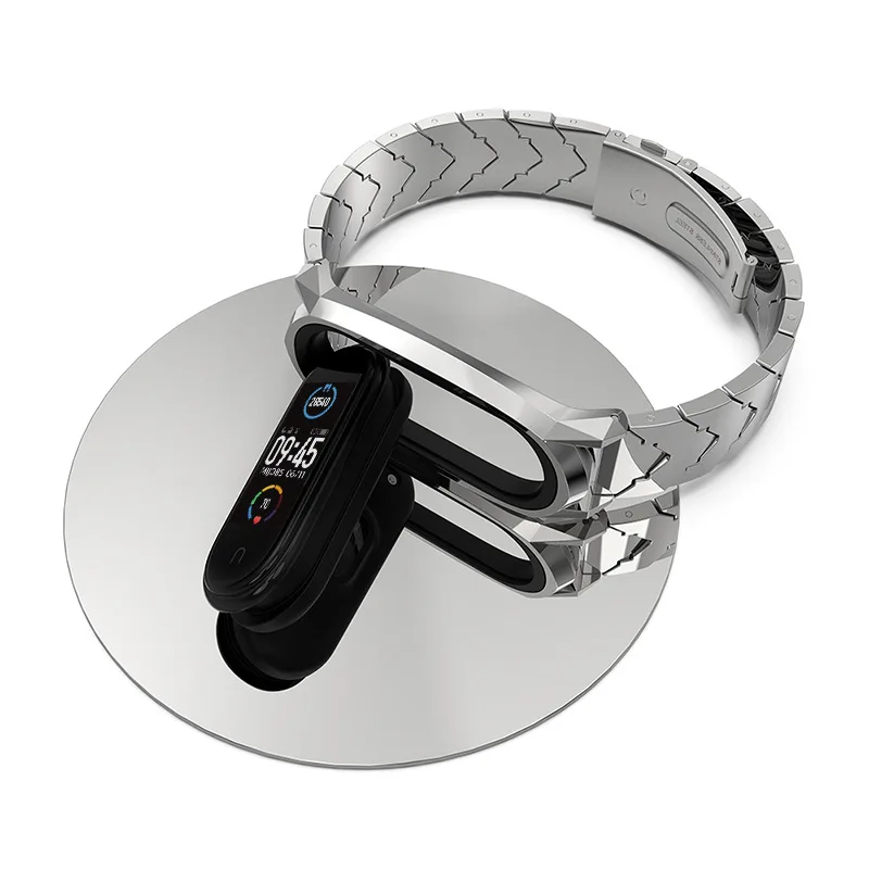 Fashion Stainless steel V type Watch Strap For Xiaomi Mi M7 M6 M5 M4 Metal band bracelet watchband for Miband 7 6 5 4 3 Mi band