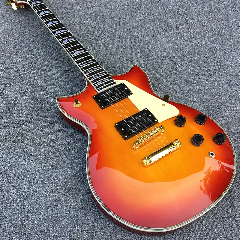

Высокое качество 6 строка электрогитара, в форме гитары, красная краска, золото аксессуары розовое дерево гриф, цветение персика core Ву