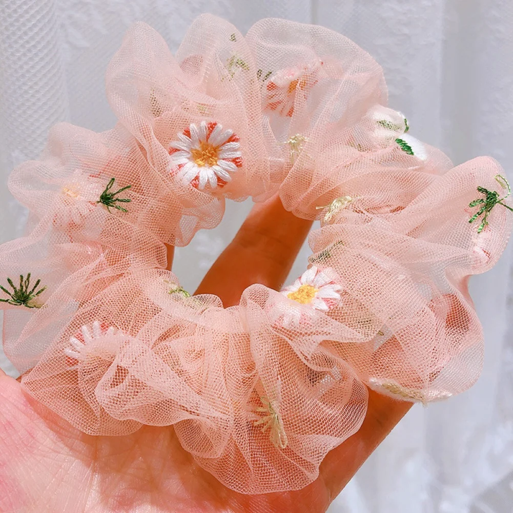 

Women Girls Marguerite Tulle Lace Elastic Scrunchie Hair Rope Ponytail Holder Accessory Scrunchie Hair Rope Ponytail Holder