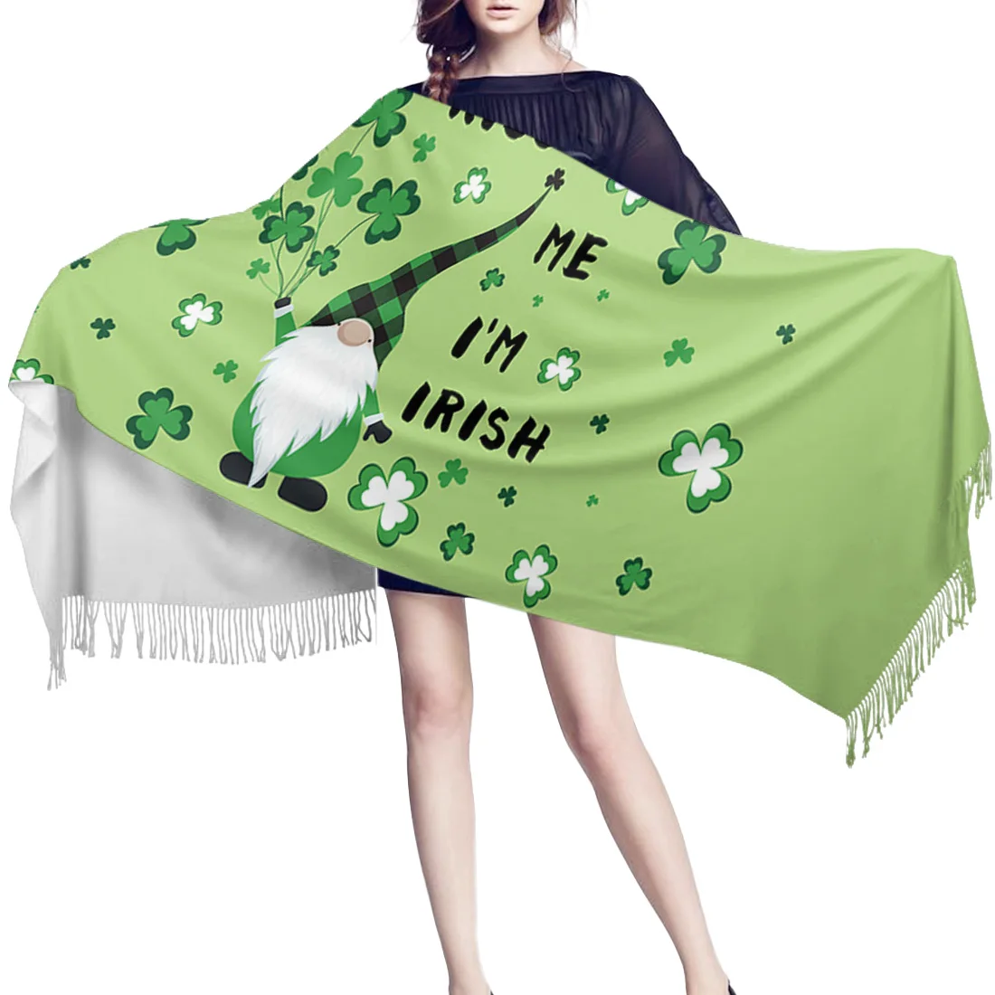 Осенне-зимний кашемировый шарф для женщин и мужчин мягкий теплый зеленый с