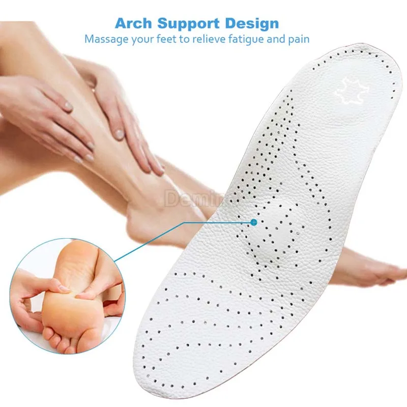 Кожаные удобные ортопедические стельки для обуви с плоской подошвой