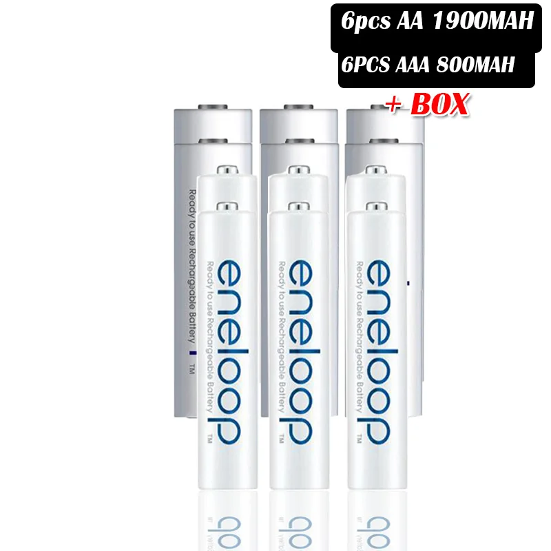 6pcs AA 6pcs AAA Panasonic 1900mah AA Ni-MH аккумуляторная батарея+ 800mah AAA батарея для камеры дистанционного управления игрушки precharge цифровая батарея - Цвет: 6pcs AA 6pcs AAA
