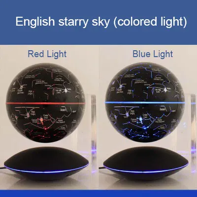 English starry sky 6 дюймов магнитной левитации земной шар 6 дюймов вращение светящиеся бизнес подарки офисный Декор детей Educatioanl игрушки - Цвет: English starry sky