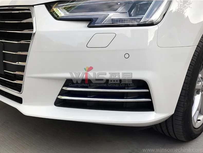 For Audi A4 2016 Chrome Front Side Bumper Grille Trim Car Styling Accessories | Chromium