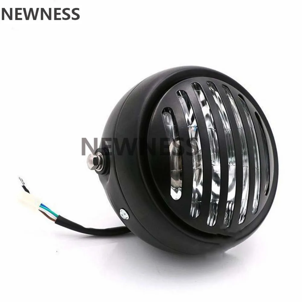 Винтажный светло желтый мотоциклетный гриль 6 5 дюйма передняя фара с боковым