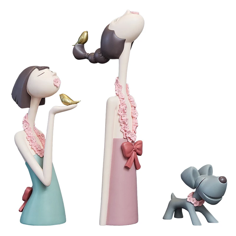 

Nordic Resin Abstract CharacterGirl Figurine Desktop Handmade Crafts Fairy Garden Miniatures Home Decoration Accessories