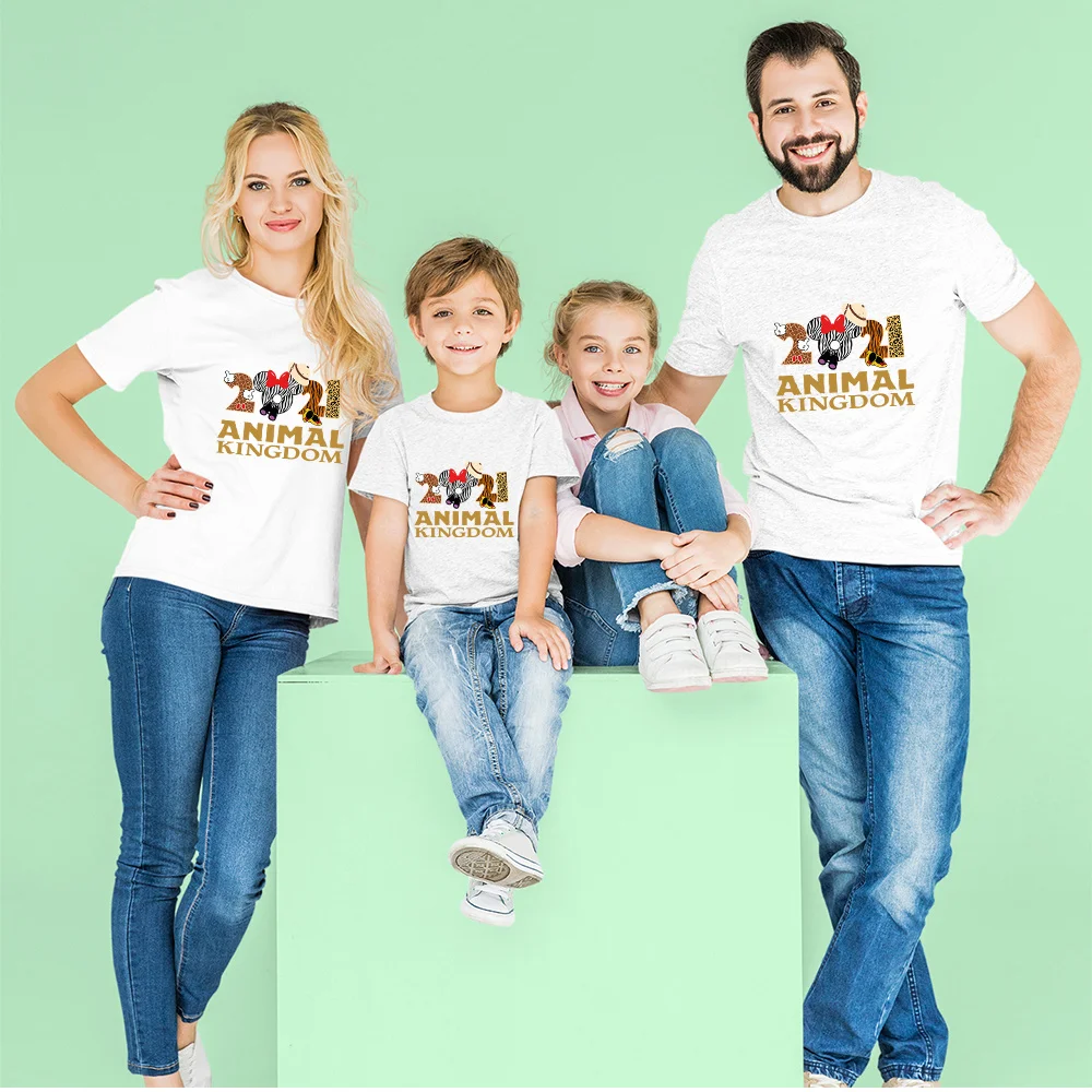 

Kids Tshirt Cartoon Disney's 50th Anniversary 2021 Animal Kingdom Graphic Tee Woman Top Summer Couple Universal Clothes