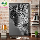 Алмазная живопись Черно-белая леопардовая пантера на стене искусство Алмазная вышивка животные пантера искусства картины для домашнего декора