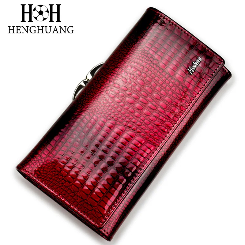 hh alligator womens wallets luxury patent crocodile genuine leather ladies clutch purse hasp long coin multifunctional purses free global shipping