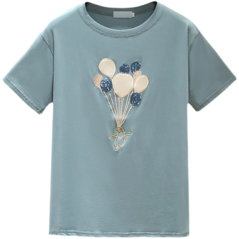 

BETHQUENOY Women Green T-Shirt Poleras Mujer Camisetas 2021 Cotton Summer Tops Tee Shirt Femme Plus Size Tshirts Woman Clothes